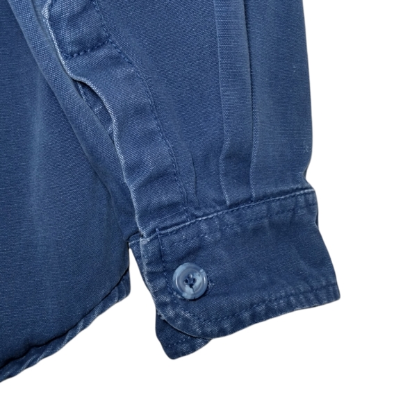 Patagonia Vintage 80s Canvas Work Shirt Cotton Blue Medium - Picture 3 of 6